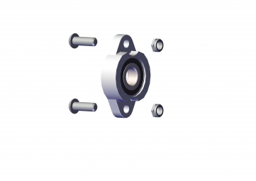 Bearing, 2 cm Flanged Axle Bearing with bolts